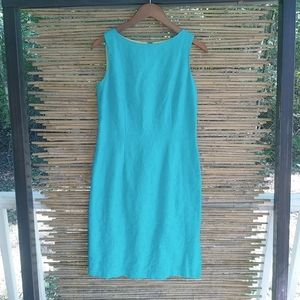 Talbots 4 Fitted Sleeveless Shift Dress in Turquoise Lime
